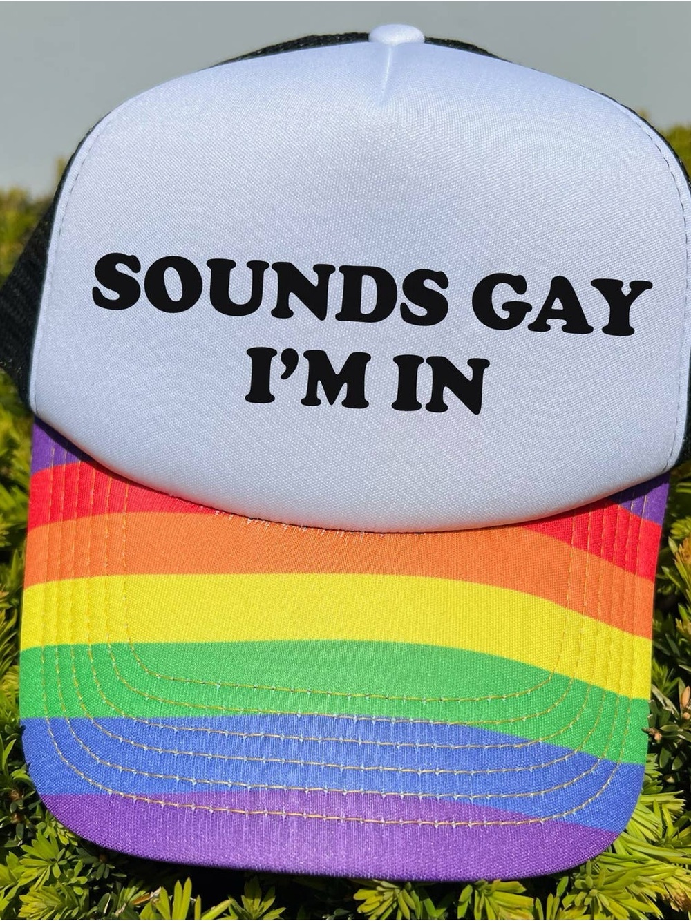 Rainbow Pride Trucker Hat - "Sounds Gay I'm In"